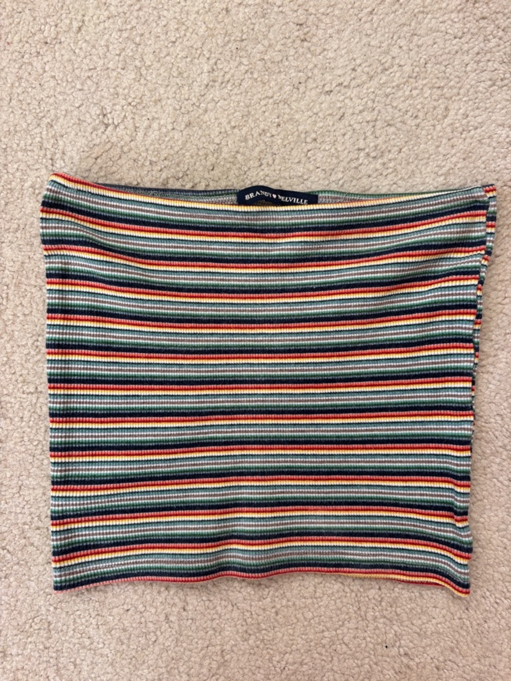 Brandy Melville Rainbow Striped Ribbed Tube Top